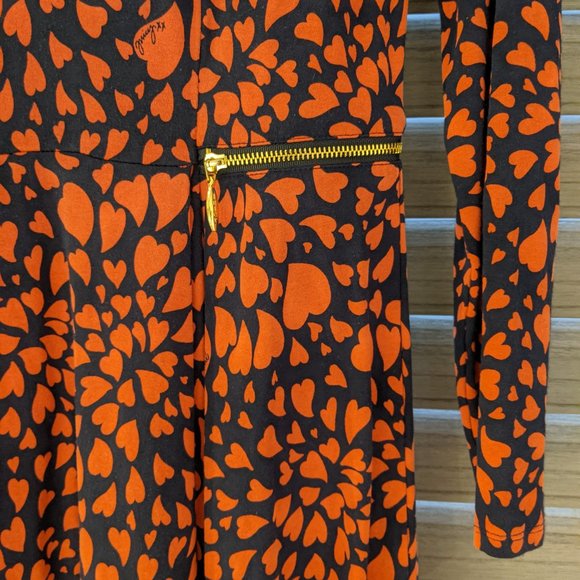 Juicy Couture Heart Pattern Red Navy Dress Size Small - Picture 6 of 11